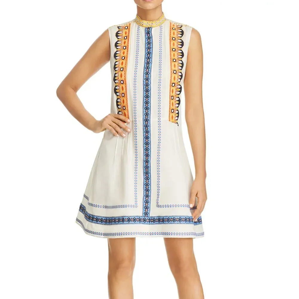 Tory Burch Embroidered Adriana Fit & Flare Dress Size 2 - Picture 2 of 15